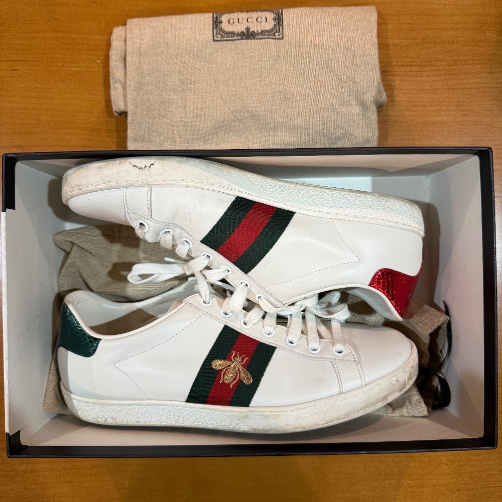Gucci Ace Sneaker Embroidered Bee Size 38